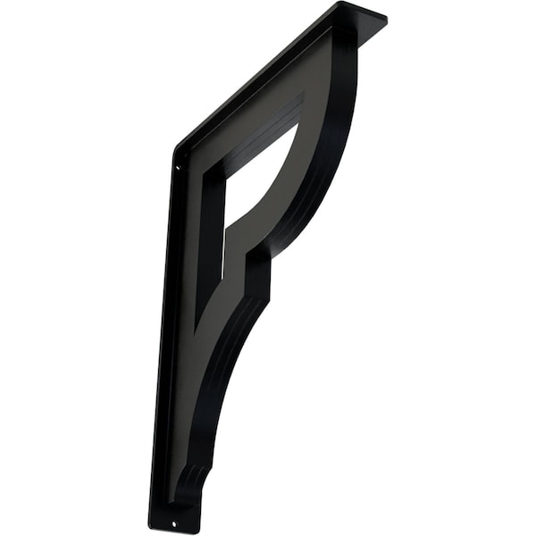 Ekena Millwork Bradford Wrought Iron Bracket, (Triple center brace), Powder Coated Black 2"W x 12"D x 15"H BKTM02X12X15TBR - main